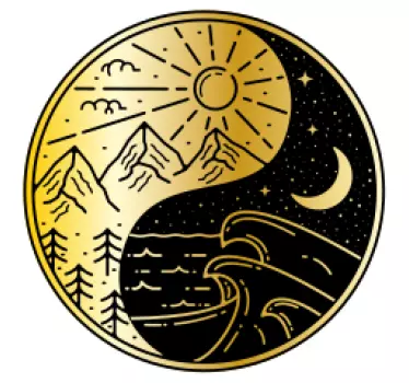 Solar and Lunar nature wall sticker - TenStickers