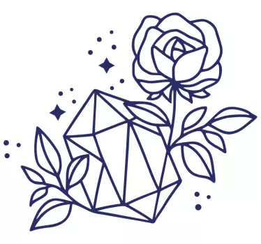 Rose and Crystal wall sticker - TenStickers