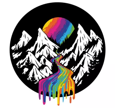 Rainbow Mountain Scene nature wall sticker - TenStickers