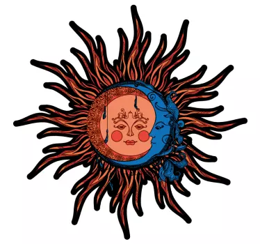 Celestial Sun Moon nature wall sticker - TenStickers