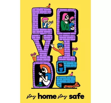 Stay Home Stay Safe text sticker - TenStickers