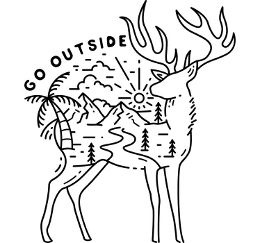 Go Outside Deer Motorhome decal for campervans - TenStickers