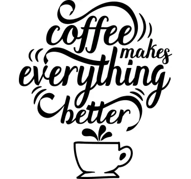 Coffee is a hug in a mug quote wall sticker - TenStickers