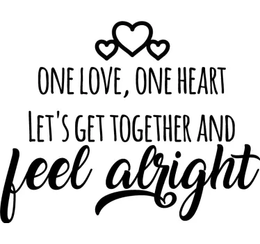 Bob Marley Love bridal stickers - TenStickers