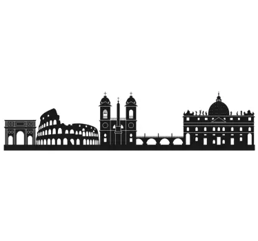 Rome Skyline Silhouette wall sticker - TenStickers