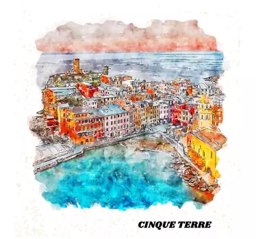 Cinque Terre View Location sticker - TenStickers