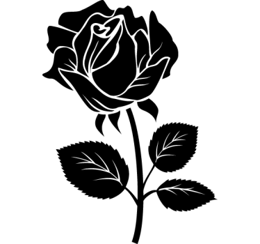 Pretty bold rose flower wall sticker sticker - TenStickers