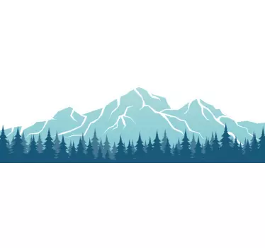 Nature wall sticker mountain range landscape - TenStickers