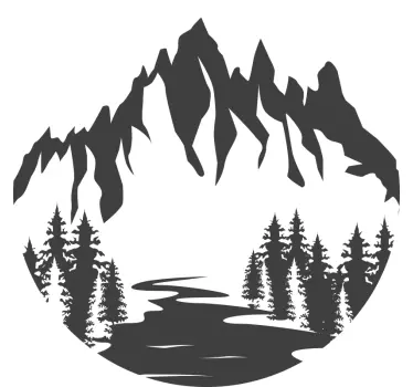Mountain Scenery Silhouette nature wall sticker - TenStickers