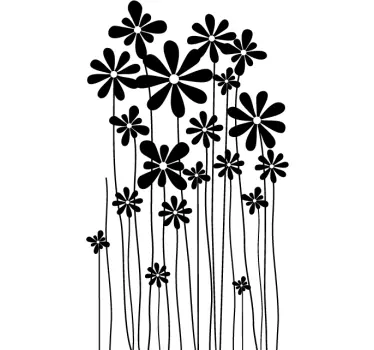 Tall Daisies Wall Sticker - TenStickers