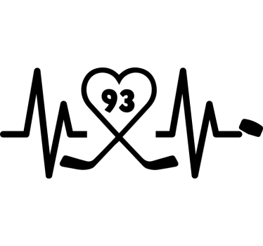 Heart Pulse Hockey car sticker - TenStickers