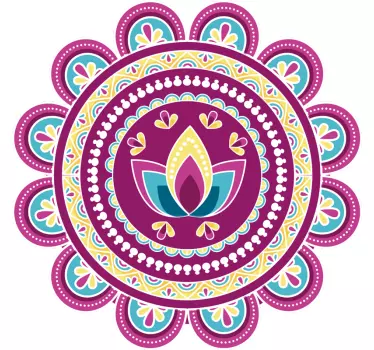 Colorful Lotus Mandala nature wall sticker - TenStickers