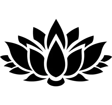 Graceful Lotus Blossom nature wall sticker - TenStickers