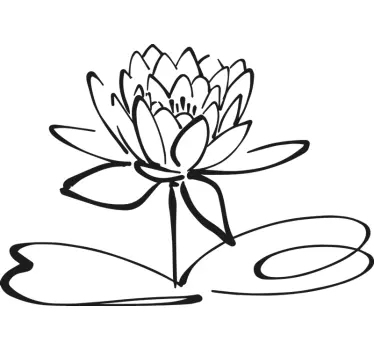 Flower wall sticker lotus blossom design - TenStickers