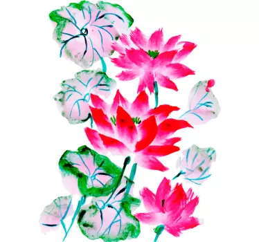 Flower wall sticker vibrant blossom arrangement - TenStickers