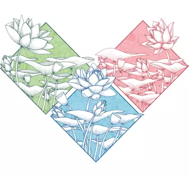 Lotus Floral Arrangement nature wall sticker - TenStickers
