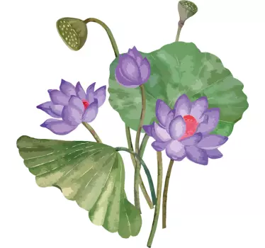 Wall sticker lotus flower blooms - TenStickers