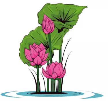Lotus Flower Cluster wall sticker - TenStickers