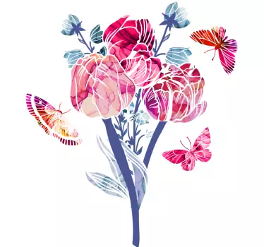 Lively floral arrangement wall sticker - TenStickers