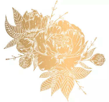 Wall sticker graceful flower composition - TenStickers