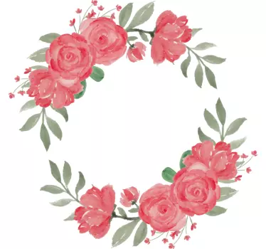 Flower wall sticker botanical round arrangement - TenStickers