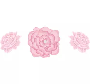 Pink Floral Accents flower wall sticker - TenStickers