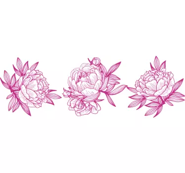 Graceful Floral Composition flower wall sticker - TenStickers