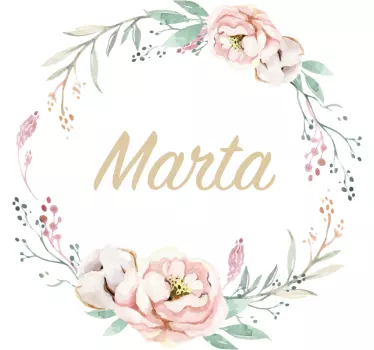 Customisable name flower wall sticker - TenStickers