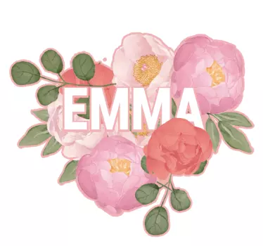 Floral Heart Motif flower wall sticker - TenStickers