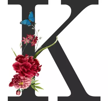 Wall sticker floral letter k - TenStickers