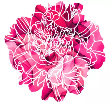 Elegant Floral Outline flower wall sticker - TenStickers