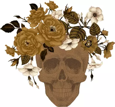 Nature wall sticker skull floral design - TenStickers