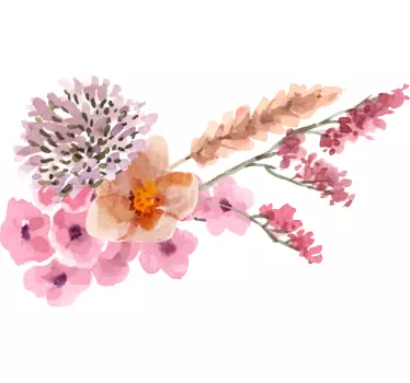 Flower wall sticker floral composition design - TenStickers