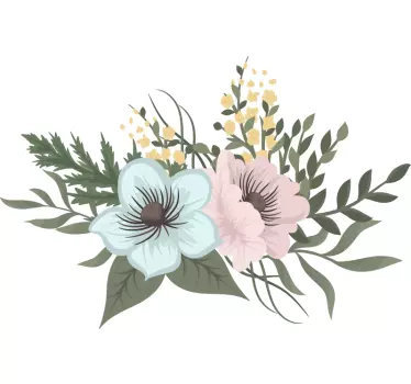 Flower wall sticker botanical arrangement design - TenStickers
