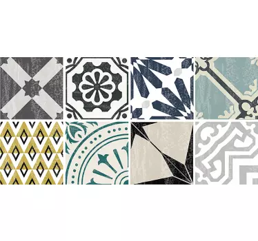 Cement look tile wall sticker - TenStickers