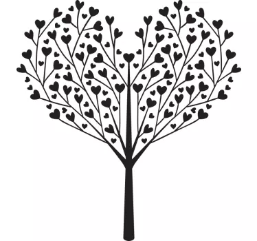 Nature wall sticker heart shaped tree design - TenStickers