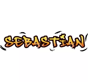 Orange and Yellow Graffiti urban decal - TenStickers