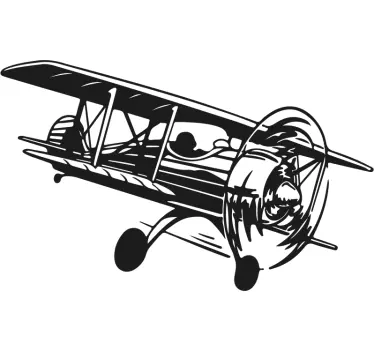 Vintage Airplane Silhouette nature wall sticker - TenStickers