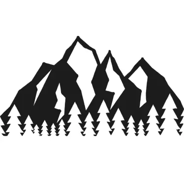 Mountain Landscape Outline nature wall sticker - TenStickers