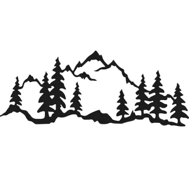 Plant sticker mountain pine silhouette - TenStickers