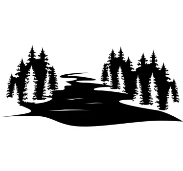 Nature wall sticker scenic river landscape - TenStickers