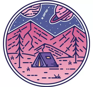 Nature wall sticker camping adventure scene - TenStickers