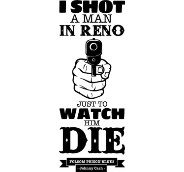 Folsom Prison Lyrics Sticker - TenStickers