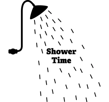 Shower time icon shower screen text sticker - TenStickers