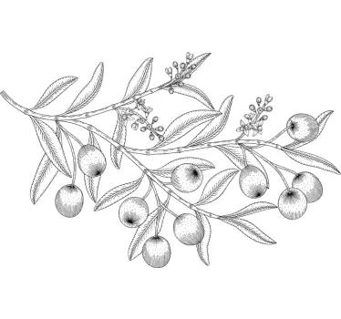 Plant sticker elegant olive branch design - TenStickers