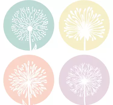 Dandelion circle shapes wall sticker - TenStickers