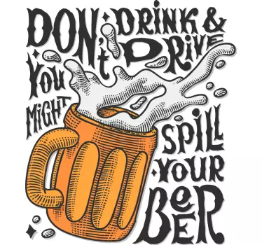 Text sticker caution: drink responsibly - TenStickers