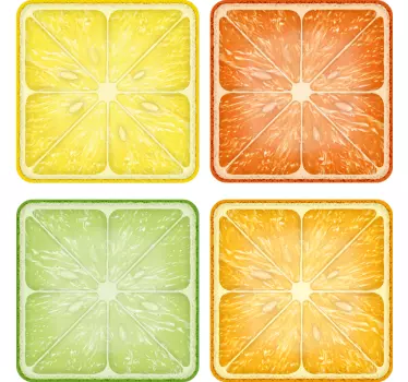 Colourful citrus kitchen tile sticker - TenStickers