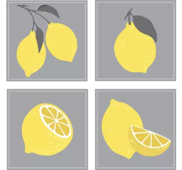 Tropical lemon pattern tile sticker - TenStickers
