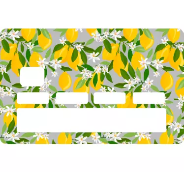 Lemon tree pattern bank card sticker - TenStickers